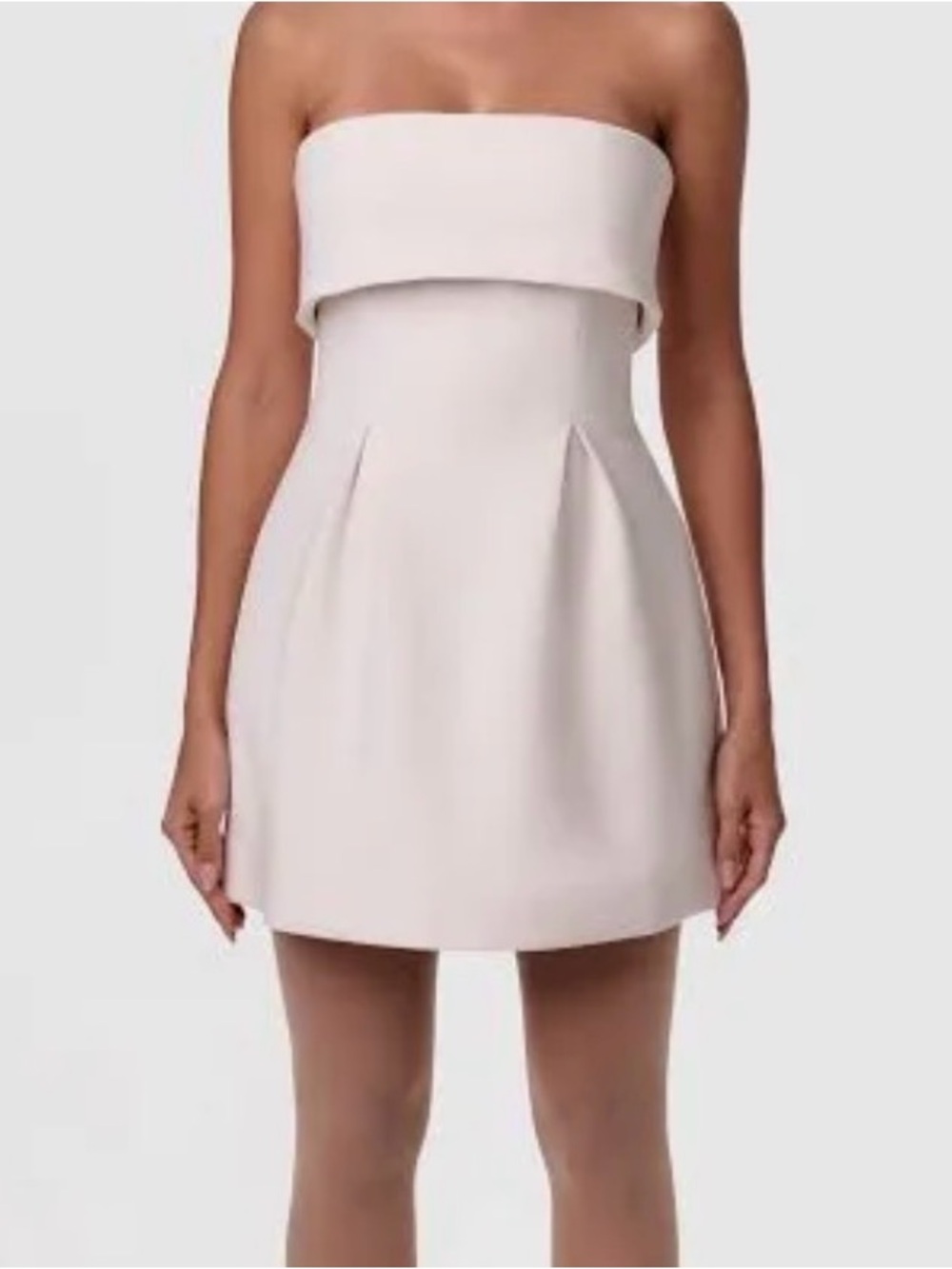 naked wardrobe Strapless Fold-Over Blush Mini Dress